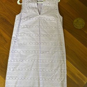 Loft lavendar eyelet shift with split neckline